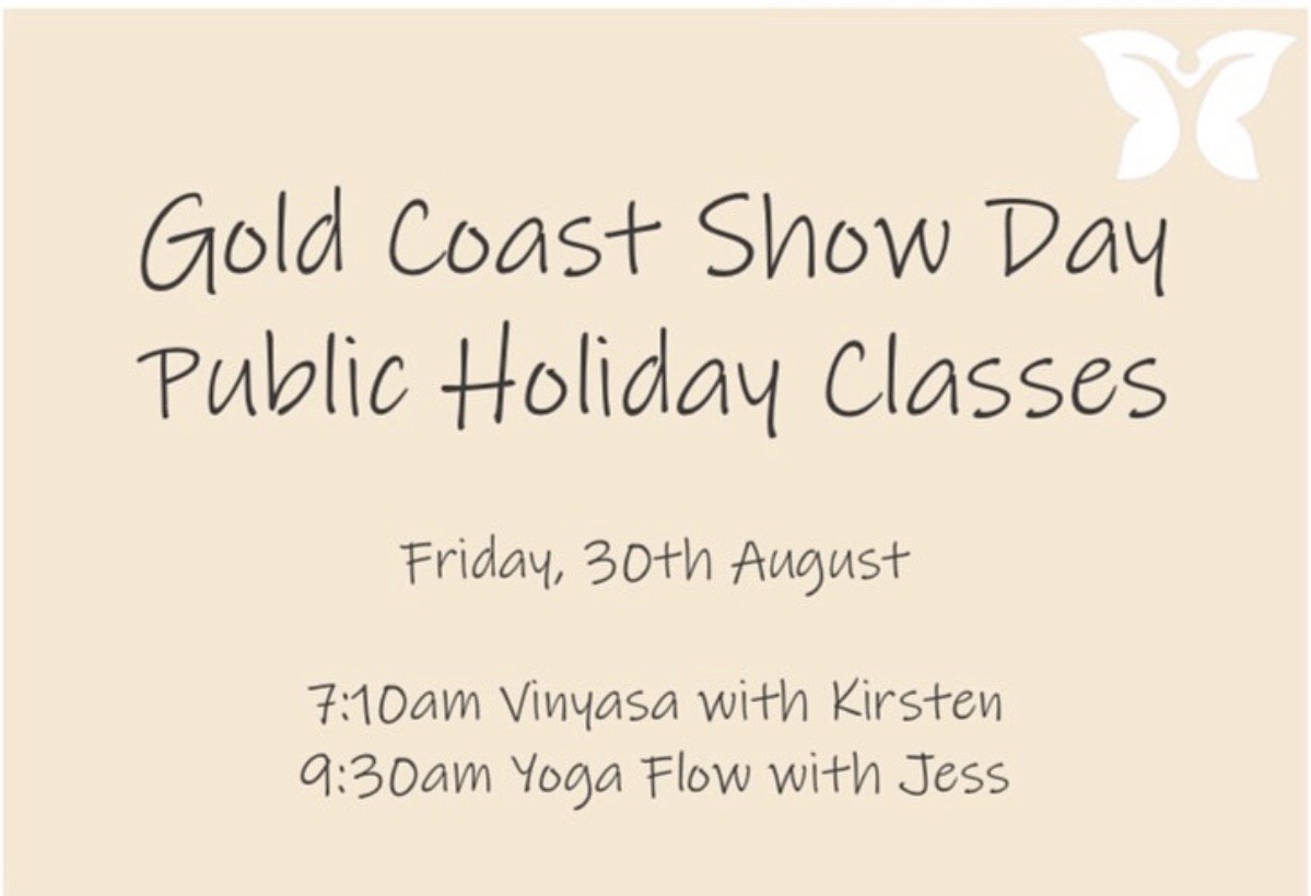 GOLD COAST SHOW DAY  -  FRIDAY 30th AUGUST  -  REDUCED TIMETABLE